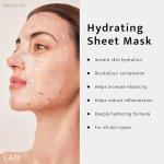 LEMON & BEAKER Brightening Face Masks Pack of 5 - Vegan Korean Face Mask & Microcurrent Gel Sheet Skin Care - Manuka Essential Oil, Hyaluronic Acid & More Potent Botanical Skin Brightening Gel Complex