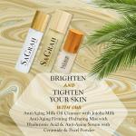 SaGrah Beauty Facial Skincare Set, Brightening, Firming, Hydrating, Natural, Vegan, Cruelty-Free 3 pc Skincare Set, Anti-Aging Milk Oil Cleanser, Hydrating Mist, Anti-Aging Serum