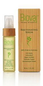 Biovaj Rejuvenating Serum – Anti-Aging Botanical Face Serum for Wrinkles & Fine Lines, Firms, Lifts, Hydrates & Balances Sebum, 100% Clean Natural Skincare, Vegan, Cruelty-Free, Clinically Tested