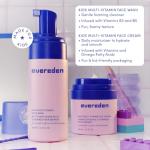 Evereden Happy Kids Skin & Lips Routine - Multi-Vitamin Face Wash & Face Cream Peach & Tinted Lip Oil Sakura Pink Set - Clean & Vegan Skin Care for Kids 3+ - Moisturizing, Nourishing, & Protective