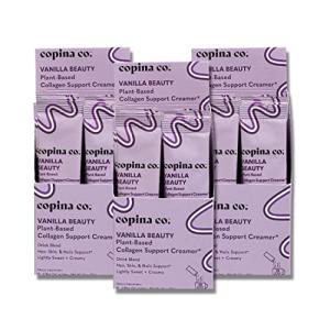 Copina Co. Vanilla Beauty Vegan Collagen Booster Creamer: Plant Based Collagen Support Smoothie Drink Vegan Blend Variety Pack | Vanilla Flavor || 3 Cartons, 10 Individual Servings per Carton
