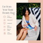 Metallic Silver Waterproof Makeup Bag in Vegan Leather