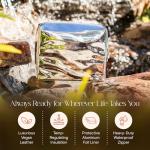 Metallic Silver Waterproof Makeup Bag in Vegan Leather