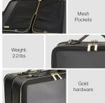 ETOILE - Large Twin Cosmetic Case Black - Dual Compartment Cosmetic Beauty Organizer & Toiletry Case