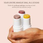 Boomstick Trio ® Rose Nude 3 Pack Cream Blush Makeup - Rose Nude Blush Stick, Highlighter Stick & Moisturizer for Cheeks, Eyes & Lips - Boom Sticks by Cindy Joseph for Older Women