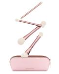 Jenny Patinkin Luxury Sustainable Mini Dual-Ended Makeup Brush Set, 4 Piece Professional & Travel Makeup Brushes with Case, Vegan, Cruelty-Free Brush Kit for Face and Eyes, Eco Friendly, On-The-Go Use