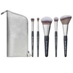 BK BEAUTY BRUSHES - ANGIE HOT & FLASHY Travel Brush Set with Pouch - Foundation Makeup Brushes - Brush for Liquid or Cream Foundations - Under-Eye Concealer | Bronzer, Blush & Highlighter Makeup Brush