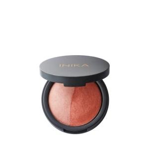 INIKA Organic Mineral Baked Blush Duo - Vegan, Cruelty-Free Makeup with Hydrating Squalane and Antioxidant-Rich Magnolia Bark Extract, Complementary Rose and Peach Hues for Radiant Glow,30 ml (Peach)