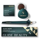 Guide Beauty Eyeliner Duo, GUIDE Wand & Line Luxe/Long-Wear Eyeliner Cream (Brown), Multi-Purpose Make-Up Application Tool, Universal Design for Easy Eye & Lip Liner