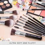 Niré Beauty 15piece Award Winning Professional Makeup Brush Set: Vegan Makeup Brushes with Case, Makeup Sponge, Brush Cleaner, Guide, Gift Box