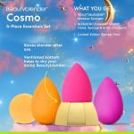 Beautyblender® | Cosmo Beauty Blender 5-Piece Essentials Set - 3 Makeup Sponges, 1 Sponge & Brush Cleanser, Nest Stand, Professional Application, Vegan & Cruelty Free, Made in the USA