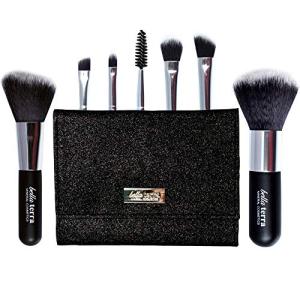 BellaTerra Cosmetics Nightlife Brush Set – 10-Piece Travel Compact Makeup Brush Kit – Vegan & Cruelty-Free with Soft Synthetic Bristles – For Foundation, Blush, Contour, Powder, and Eyeshadow