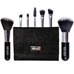 BellaTerra Cosmetics Nightlife Brush Set – 10-Piece Travel Compact Makeup Brush Kit – Vegan & Cruelty-Free with Soft Synthetic Bristles – For Foundation, Blush, Contour, Powder, and Eyeshadow