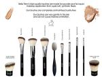 BellaTerra Cosmetics Nightlife Brush Set – 10-Piece Travel Compact Makeup Brush Kit – Vegan & Cruelty-Free with Soft Synthetic Bristles – For Foundation, Blush, Contour, Powder, and Eyeshadow