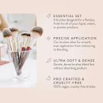 BK BEAUTY - ESSENTIALS FACE BRUSH SET (4PC) - Professional Makeup Brush Set for Liquid or Cream Foundations, Powder, Bronzer, Blush | Premium Makeup Brushes for Flawless Application