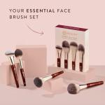 BK BEAUTY - ESSENTIALS FACE BRUSH SET (4PC) - Professional Makeup Brush Set for Liquid or Cream Foundations, Powder, Bronzer, Blush | Premium Makeup Brushes for Flawless Application
