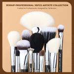 Jessup Makeup Brushes Set Professional 35pcs Premium Synthetic Labeled Make up Brush for Foundation Eyeshadow Concealer Contour Eyeliner Blush Powder and Eyebrow, Cruelty-Free, Black T342
