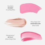 Saie SaieGlow Starter Makeup Kit - Glowy Super Gel, Dew Blush, and Glossybounce Lip Gloss - Essential Makeup Set in a Mini Reusable Jelly Travel Bag (3 Count)