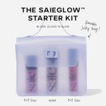 Saie SaieGlow Starter Makeup Kit - Glowy Super Gel, Dew Blush, and Glossybounce Lip Gloss - Essential Makeup Set in a Mini Reusable Jelly Travel Bag (3 Count)