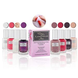 Christmas Nail Polish Dream Nails - Natural Nail Polish Base Coat Set – Natural Nail Polish Remover Wipes - NonToxic Nail Art | Vegan and Cruelty-Free Nail Paint (Pack of 9)