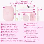Olive & June Gel Mani System Set | Includes Nail Tools, Peel-Off & Gel Base Coats, Top Coat, LED Lamp, Cuticle Serum & The Poppy | Easy At-Home Mani Kit | 15-Free, Vegan, Cruelty-Free