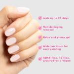 Olive & June Gel Mani System Set | Includes Nail Tools, Peel-Off & Gel Base Coats, Top Coat, LED Lamp, Cuticle Serum & The Poppy | Easy At-Home Mani Kit | 15-Free, Vegan, Cruelty-Free