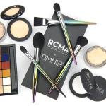 RCMA Makeup x Omnia Professional Makeup Brush 5pc Set, Premium Synthetic Fiber, Iridescent Acrylic Handle, Face Powders, Complexion and Foundation Blending Application Brush set.
