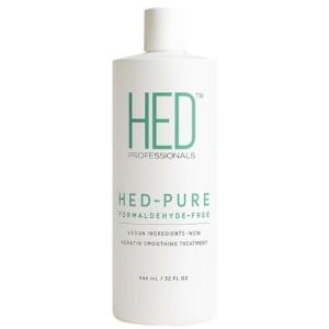 HED Pure Keratin Smoothing Treatment for Hair Care and Frizz Control, Formaldehyde-Free Vegan Formula, At Home or Salon Use Treatment for Soft Manageable Texture, 32 Fl Oz Bottle