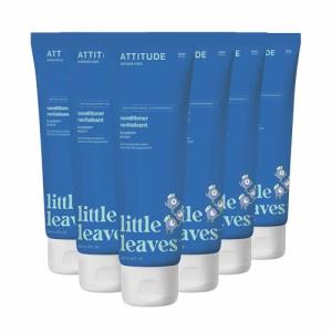 ATTITUDE Hair Conditioner for Kids, Dermatologically Tested Products, Plant- and Mineral-Based Detangler, Vegan, Blueberry, 8 Fl Oz (Pack of 6)