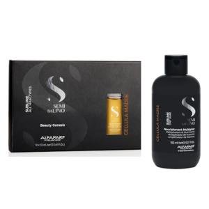 Alfaparf Milano Semi di Lino Cellula Madre Beauty Genesis and Nourishing Multiplier Set for Dry Hair - Nourishes Hair - Protects Color - Adds Shine - Protects and Enhances Cosmetic Color