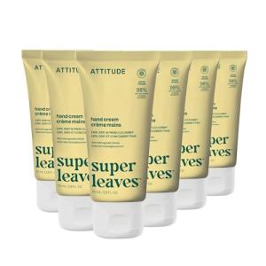 ATTITUDE Hand Cream, EWG Verified, Plant and Mineral-Based, Vegan Personal Care Products, Lemon Leaves, 2.5 Fl Oz (Pack of 6)