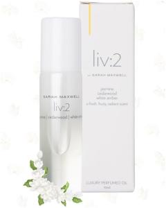 Sarah Maxwell Beauty LIV:2 Luxury Perfumed Oil for Women - 10ml Roll On Fragrance Oil with Metal Rollerball Applicator. Fresh, Fruity & Radiant Scent. Vegan, Paraben Free & Cruelty Free. Pack of 1