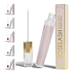 ROSEGOLD ROSELASH Natural Eyelash Growth Serum Fuller Longer and Thicker Eyelashes - 95% Natural Made in France - Hormone-Free, Fragrance-Free - Vegan - 1 Month