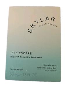 Skylar Isle Escape Eau de Parfum - Hypoallergenic & Clean Perfume for Women & Men, Vegan & Safe for Sensitive Skin - Fresh Perfume with Notes of Bergamot, Cardamom & Sandalwood - 50mL /1.7 Fl oz