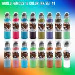 Vegan Tattoo Ink Kit - 16 Vibrant Colors