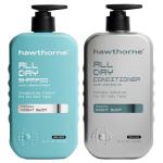 Hawthorne All Day Men's Shampoo and Conditioner Set. Sulfate Free Shampoo and Conditioner with Pure Avocado Oil and Aloe For Stronger, Healthier Hair. Night Swim Cologne Scent. 16 fl. oz. each.