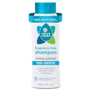 Nature Clean All-Natural Sulfate Free Shampoo for Men & Women. Non-Toxic & Fragrance-free Organic No Paraben Unscented Hypoallergenic & Vegan (10 Fl Oz (Pack of 6)