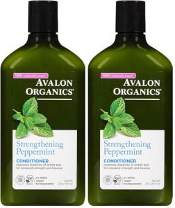 Avalon Organics Conditioner, Strengthening Peppermint, 11 Oz (Pack of 2)