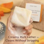 JUNIPER ASPEN Rice Water Protein Shampoo Bar – Solid Shampoo for All Hair Types with Kaolin Clay – Strengthening, Nourishing, Plastic-Reducing Hair Care – 3.5oz Bar – Women-Owned (Mango Papaya)