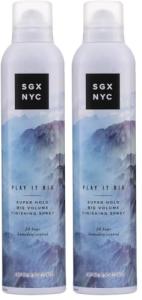 SGX NYC Play it Big Volumizing Finishing Hair Spray - Long Lasting Hair Spray with Anti Frizz Finish - Paraben Free with Coconut Oil - 8.5 oz (Pack of 2)