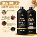 INFINA ESSENTIALS Shea Butter Shampoo & Conditioner Set | 16 fl oz Each | with Batana Oil & Argan Oil | Moisturizing, Strengthening & Frizz Control Formula | Supports Hair Growth & Adds Thickness