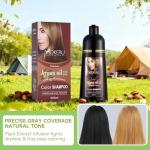 CSFDXD Natural Hair Color Dye Shampoo, Covers Gray Hair Fast with Long-Lasting Color, Plant-Based Formula Repairs Damaged Hair, Gentle on Scalp for At-Home Use, Men & Women(Black 16.90 Fl Oz/500ML)