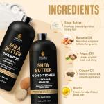 INFINA ESSENTIALS Shea Butter Shampoo & Conditioner Set | 16 fl oz Each | with Batana Oil & Argan Oil | Moisturizing, Strengthening & Frizz Control Formula | Supports Hair Growth & Adds Thickness