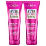 L'Oreal Paris Sulfate Free Iron Sleek Smoothing Shampoo and Conditioner, Frizz Control and Humidity-Resistant Formula with Alpha-Acids, EverPure Hair Care, 1 Kit