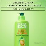 Garnier Fructis Sleek and Shine Intense Smooth Leave In Conditioner, Conditioning Hair Cream for Frizzy, Dry Hair, Plant Keratin + Argan Oil, Value Size, 16.9 Fl Oz