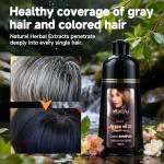 CSFDXD Natural Hair Color Dye Shampoo, Covers Gray Hair Fast with Long-Lasting Color, Plant-Based Formula Repairs Damaged Hair, Gentle on Scalp for At-Home Use, Men & Women(Black 16.90 Fl Oz/500ML)
