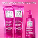 L'Oreal Paris Sulfate Free Iron Sleek Smoothing Shampoo, Frizz Control and Humidity-Resistant Formula with Alpha-Acids for Frizzy Hair, EverPure Hair Care, 6.8 Fl Oz