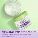 Garnier Fructis Flexi Hold Curls Moisturizing Gel, Curl Hair Styling Gel with Hyaluronic Moisture Complex, Provides Up to 100HRs of Moisture & Definition For All Curl Types, 12.5 Fl Oz