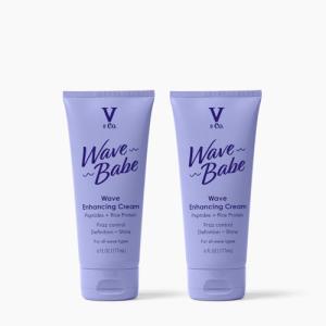V&Co. Beauty Wave Babe Wave Enhancing Cream (2 Pack) – Wave Cream for Wavy Hair, Anti Frizz & Hydrating Hair Care with Peptides & Rice Protein, Defines Waves & Adds Lasting Softness – 6 oz