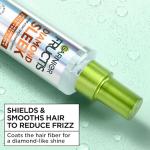 Garnier Fructis Diamond Sleek Hair Shine Spray, Frizz Control and Heat Protectant for Frizzy, Dry Hair, Formulated with Vegan Keratin Smoothing Complex and Argan Oil, 4.6 Fl Oz